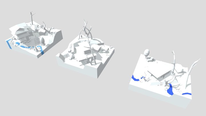 Diorama Block out Japanese Grandma's House 3D Model