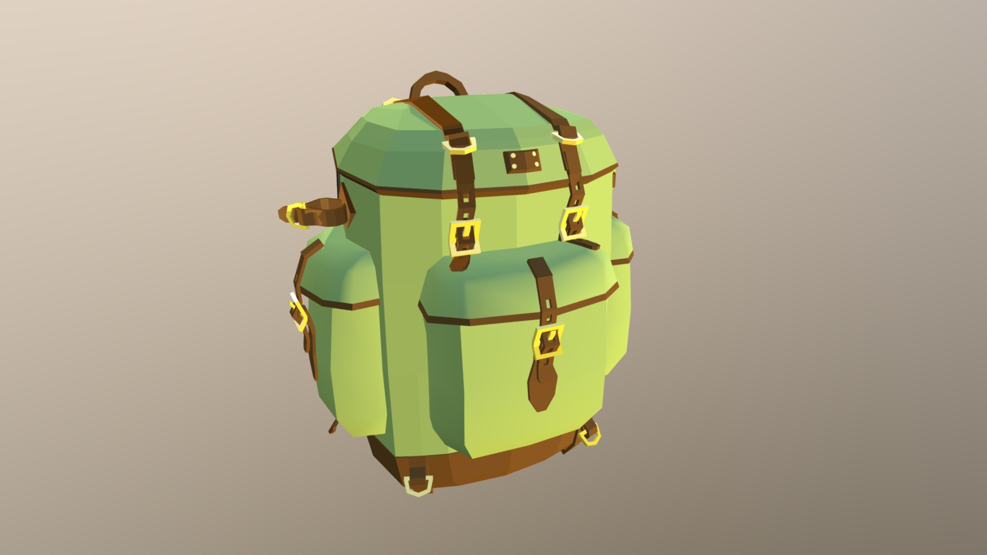 3D model Adventure Backpack - This is a 3D model of the Adventure Backpack. The 3D model is about a green and yellow backpack.