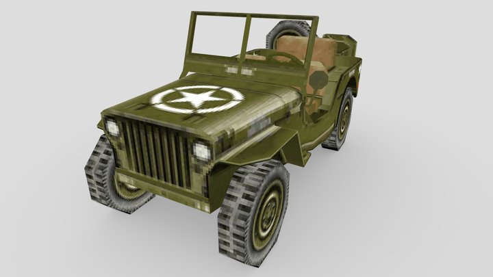 PSX WWII Jeep 3D Model