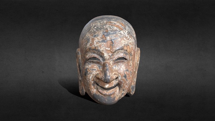 Gikaku Mask of Persian Boy (710–94 CE) 3D Model