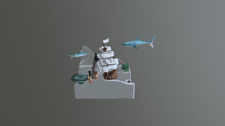 Underwater Ghost Pirates 3D Model