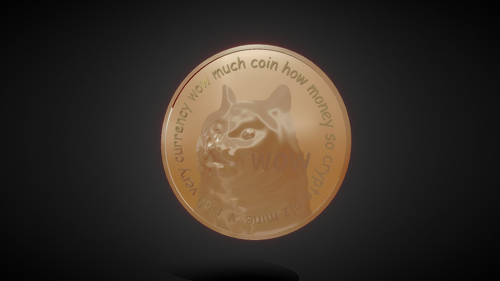 Doge Coin WOW - 3D model by ItsA3DWorld [bf008f9] - Sketchfab