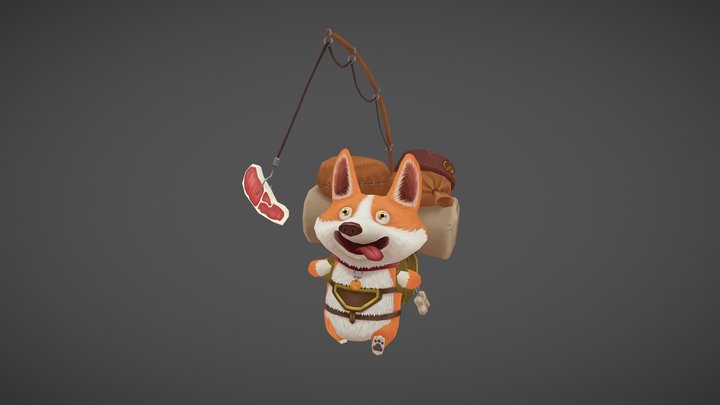 [ hand painted ] Corgi traveller 3D Model