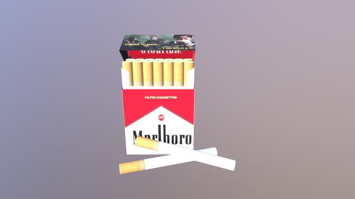 Caja Cigarros Marlboro 3D Model