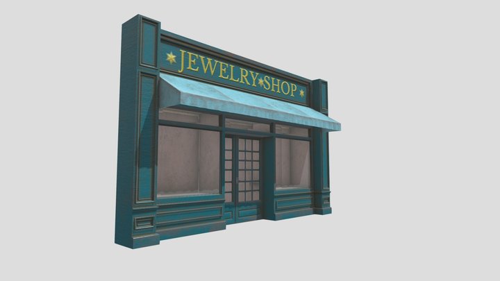 newyork classic store front shop with pbr 3D Model