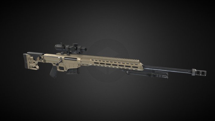 Barrett MRAD Rifle 3D Model