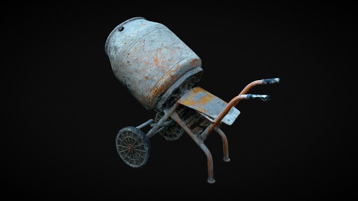 Old concrete mixer - Scan 3D Model