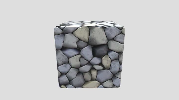 Stone Cube 3D Model