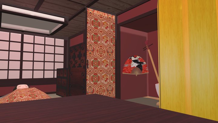 Japanese Geisha Room 3D Model