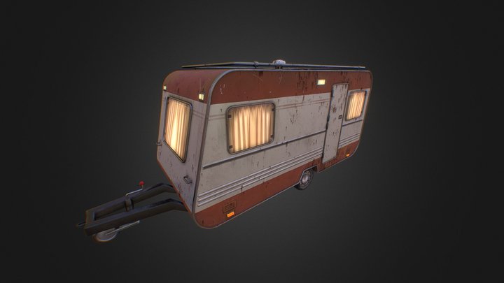 Old Caravan trailer 3D Model