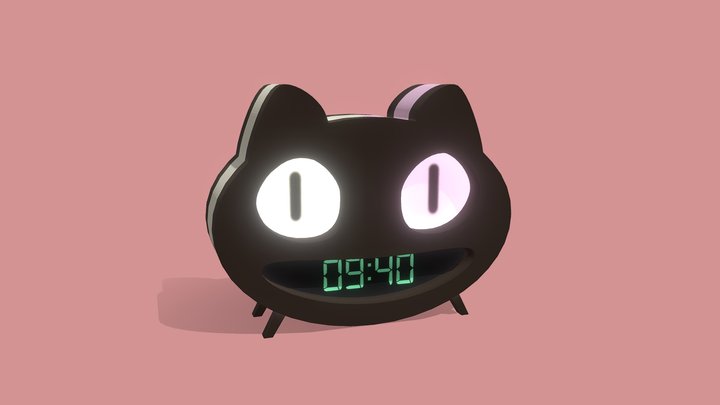 Cookie Cat Clock 3D Model
