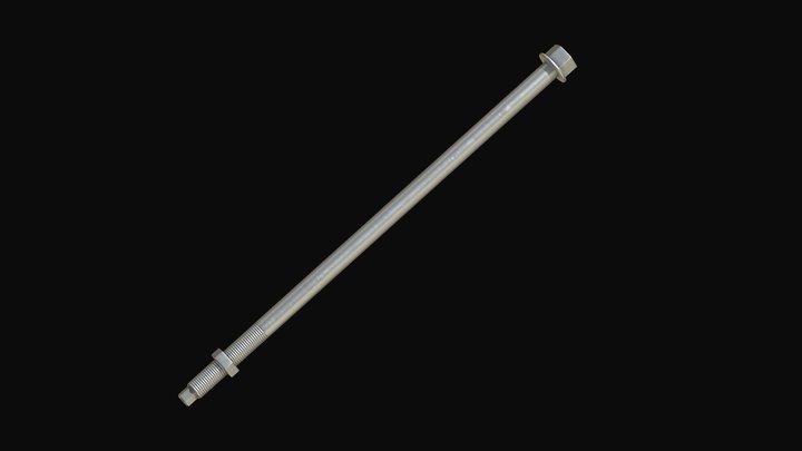 Stainless Steel Round Ms Carriage Bolt 3D Model