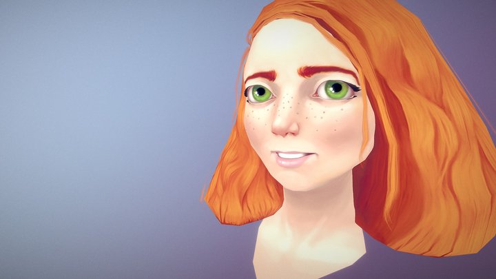 Red Hair 3D Model