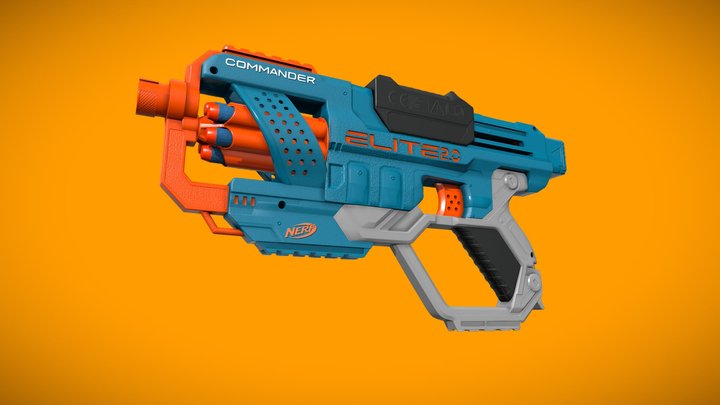 NERF ELITE 2.0 Commander RD-6 Blaster (Nerf Gun) 3D Model