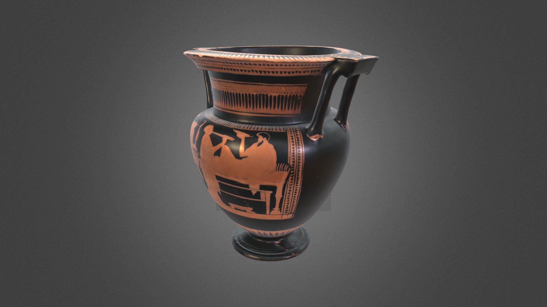 Zuilkrater met symposium scène