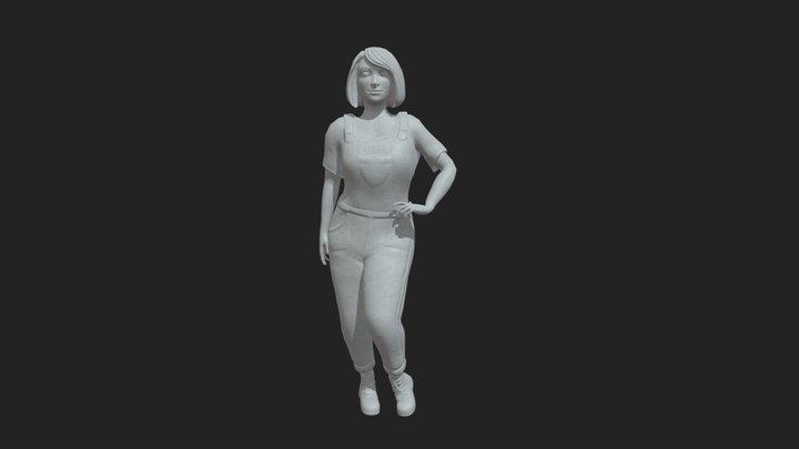 Girl Statue Posed 3D Model