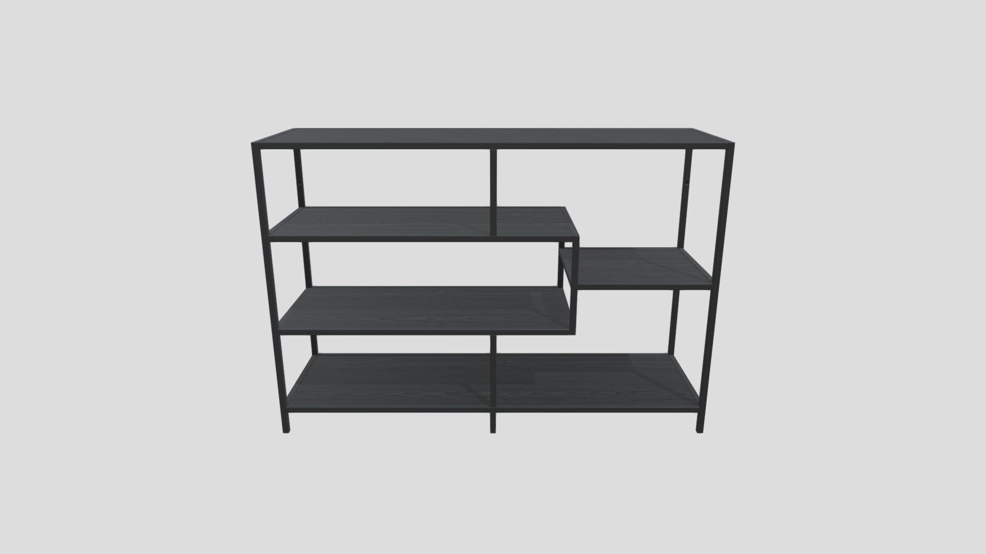 Black painted Shelving unit 3D model by Hexa (hexa_partner) [bf15f91