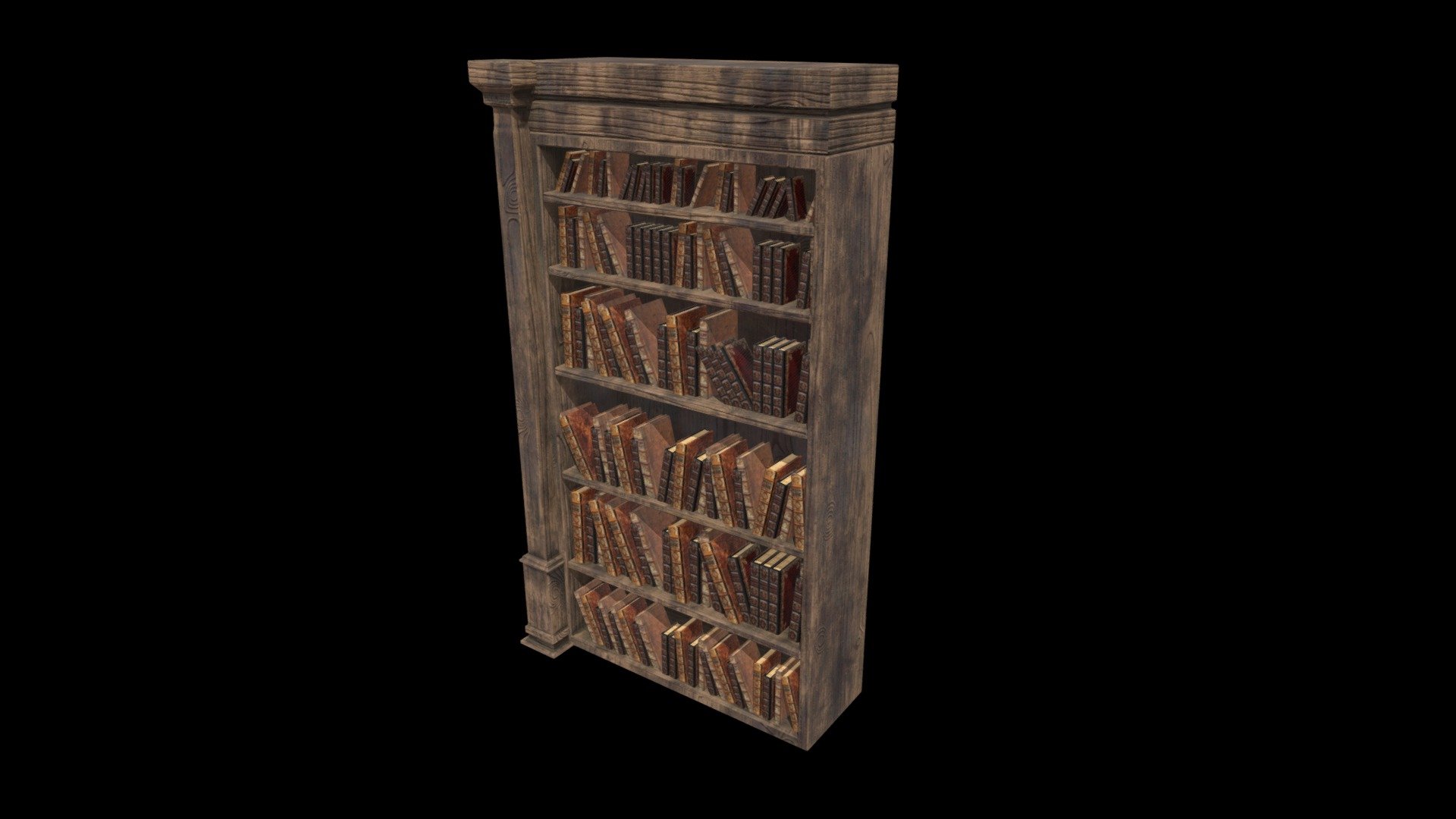 Medieval book shelf with books - Buy Royalty Free 3D model by BANDANNA ...