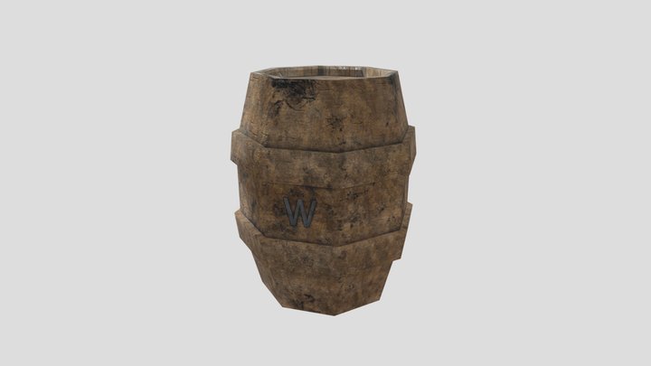 High Poly Barrel 3D Model