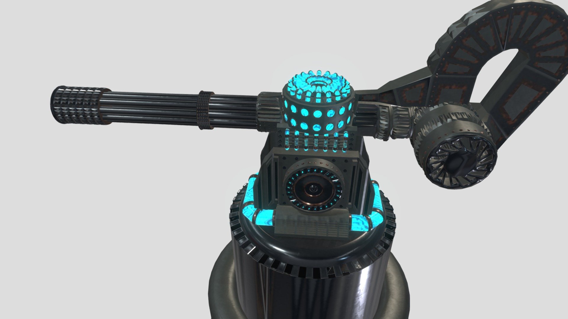 Gatling turret- stylized - Download Free 3D model by the9thearl ...