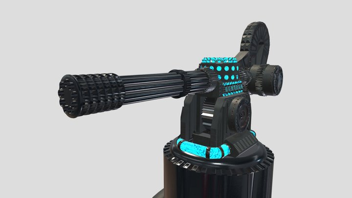 Gatling turret 3D Model