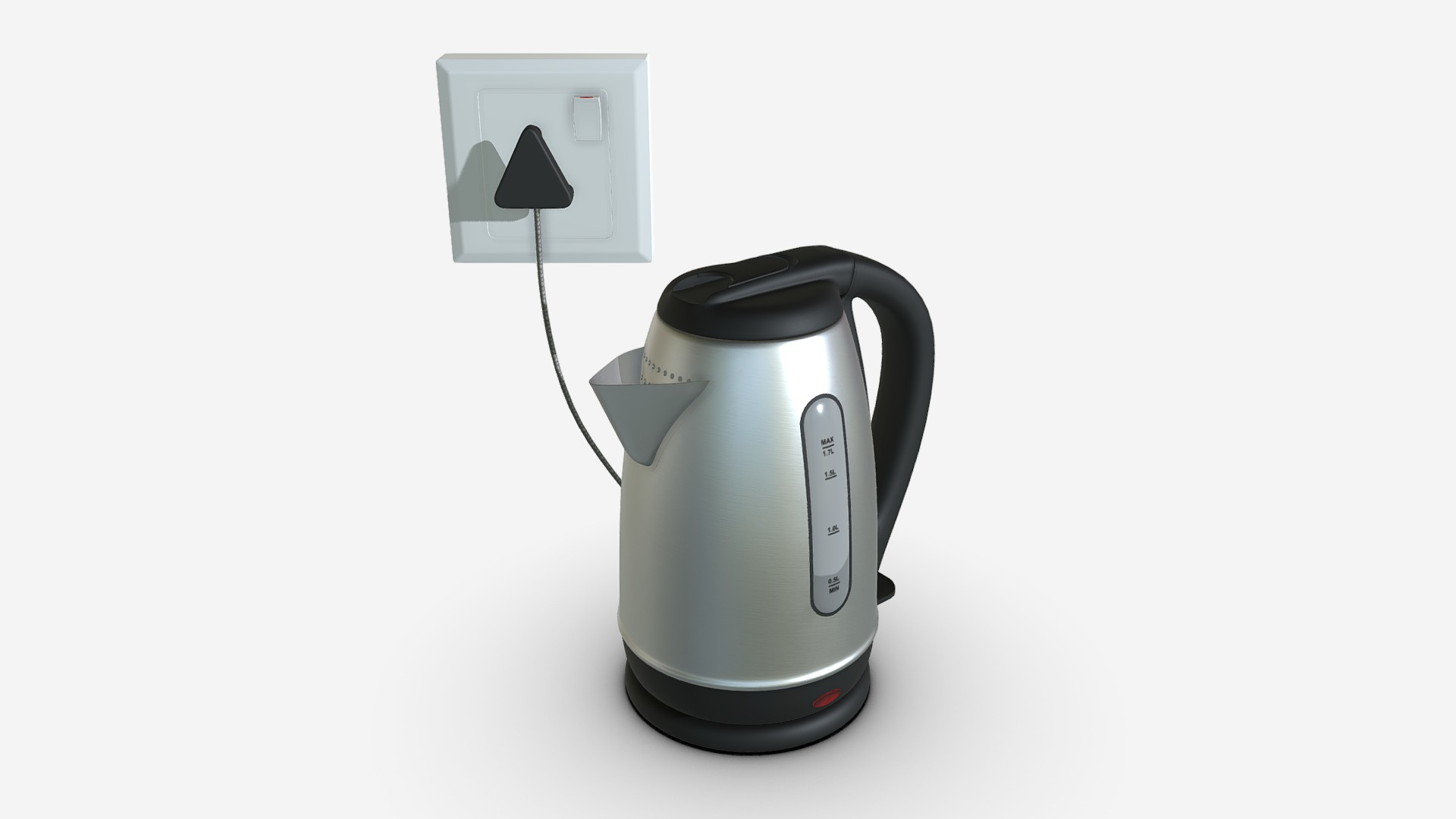 3D model Generic Kettle - This is a 3D model of the Generic Kettle. The 3D model is about a silver coffee maker.