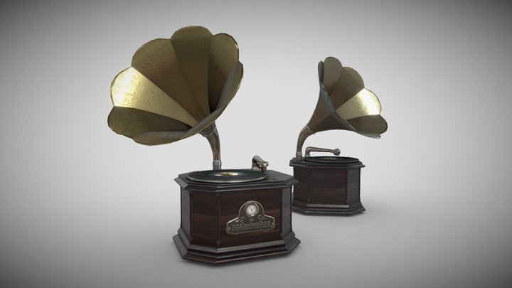 Gramophone new & old version 3D Model