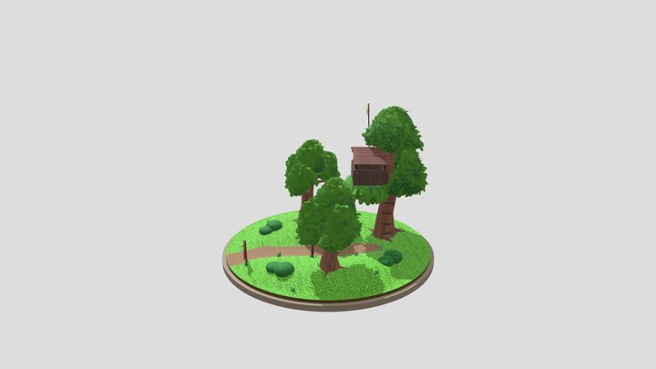 Treehouse Diorama 3D Model