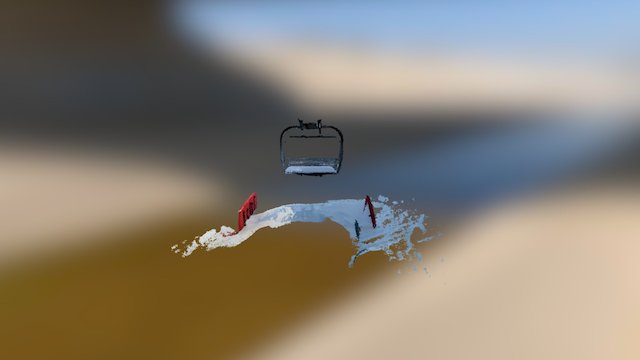 Ski Chairlift 3D Model
