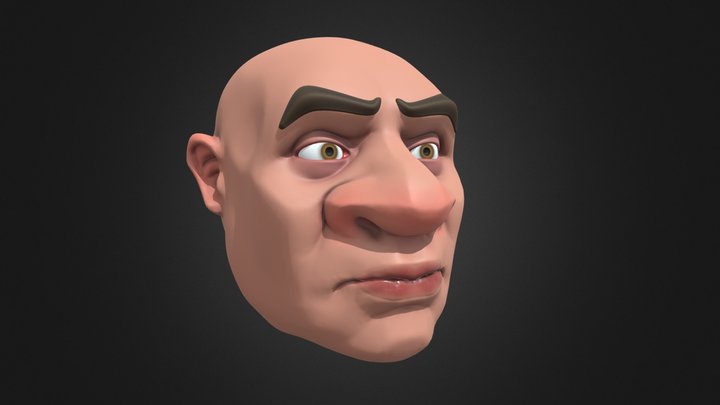 Stylized Big Nose Face 3D Model