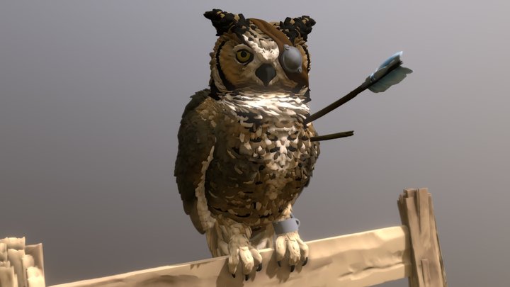 Wounded Owl 3D Model