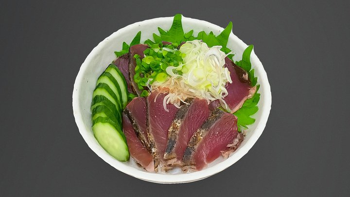 Seafood bowl - Tataki tuna 3D Model