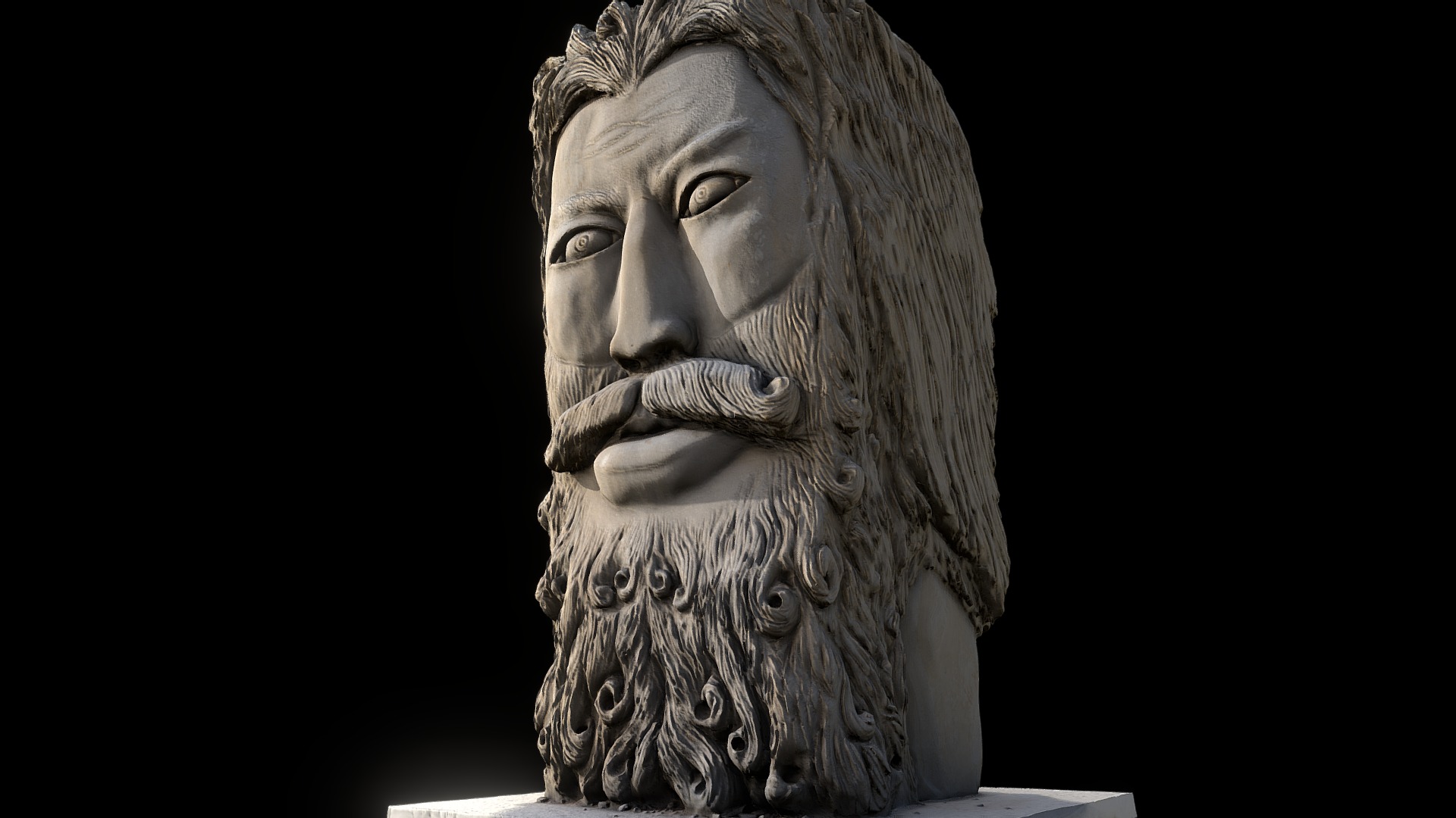 3D model Odysseus – Michele Valenza - This is a 3D model of the Odysseus - Michele Valenza. The 3D model is about a person with a beard and a mustache.