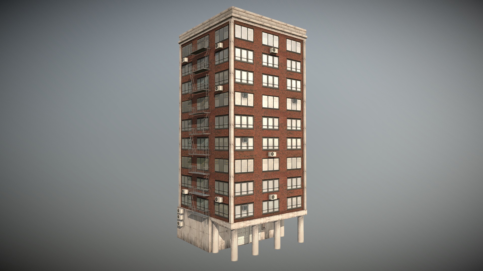 3D model Modern Building 11. - This is a 3D model of the Modern Building 11.. The 3D model is about a tall building with many windows.