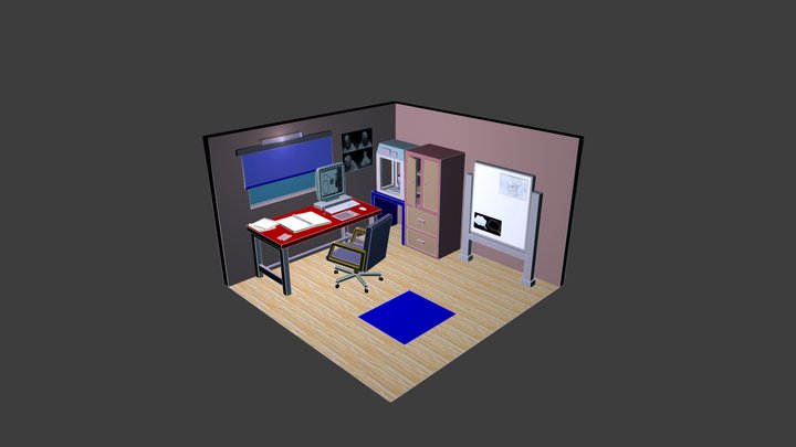 digital Illustration Room 3D Model