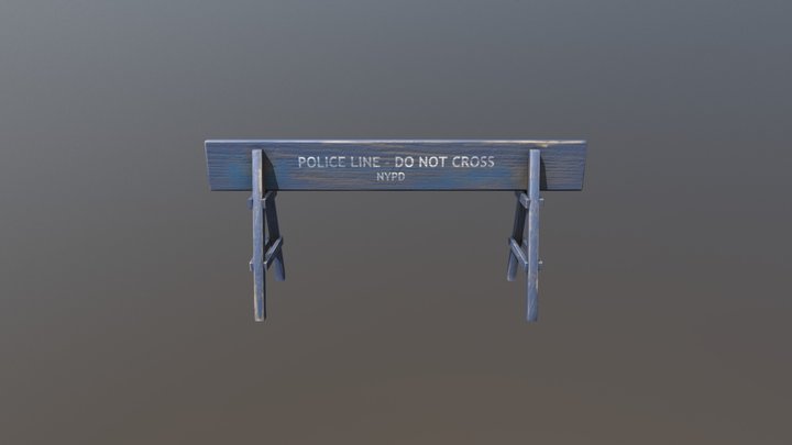 Police Barrier 3D Model