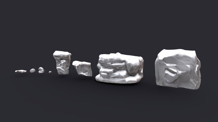 Stylized Arctic Rocks / Cliffs : Set 1 3D Model