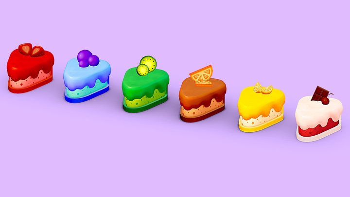 Cartoon Cakes 3D Model