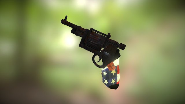 Old American Revolver 3D Model