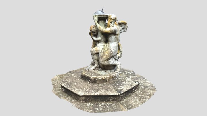 Father Time with putto 17th century 3D Model