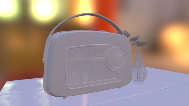 Vintage Radio Scene 3D Model