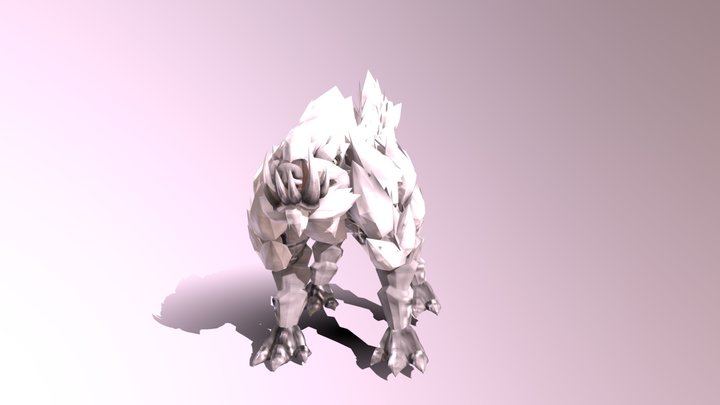 wolf whithe of red eyes 3D Model