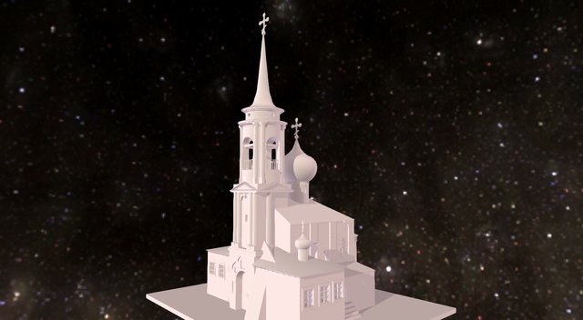 Успенский собор Святогорского монастыря 3D Model