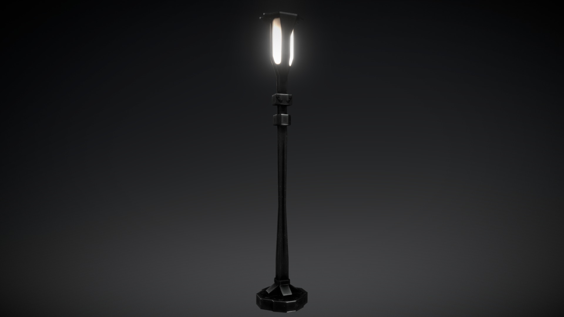3D model Lamp / Street light - This is a 3D model of the Lamp / Street light. The 3D model is about a light post with a light on top.