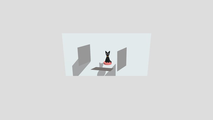 Black Cat Statue 3D Model