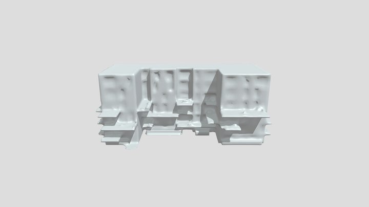 Green apartment building 3D Model