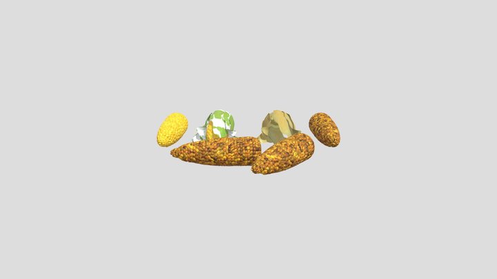 Realistic roasted Corn maize pbr Low-poly 3D Model