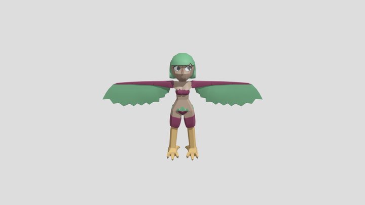 Low poly Harpy 3D Model