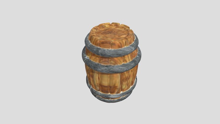 Wooden Barrel 3D Model