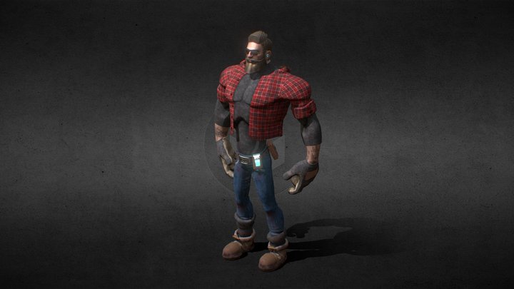 LumberHipster - Lowpoly character 3D Model